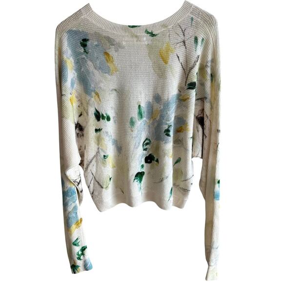 Anthropologie Printed Linen Pullover Sweater S - Picture 6 of 10